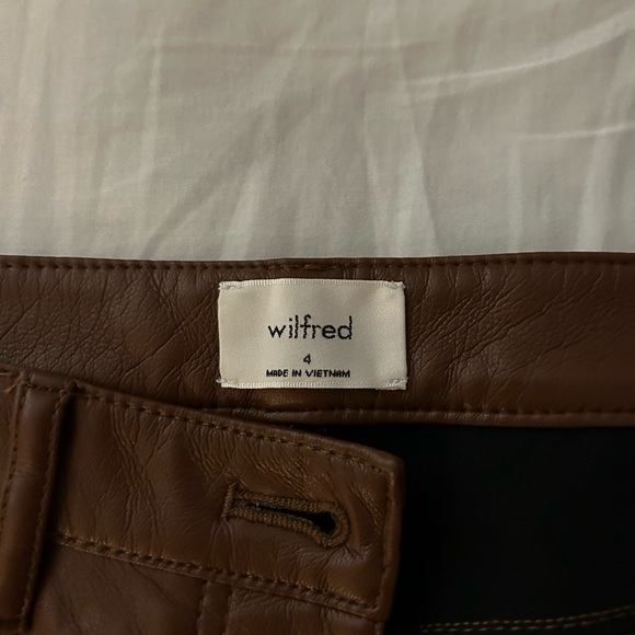 Wilfred Melina Faux Leather Pant- Rust Brown Size 4 - Picture 4 of 4